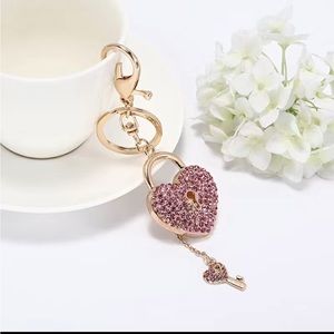 Heart Lock & Key Bag Charm/Keychain